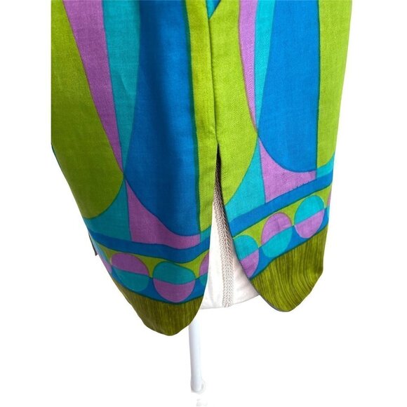 Alex Colman California Top Womens Size 12 Vintage Cotton Button Back Blue Green - Picture 6 of 13